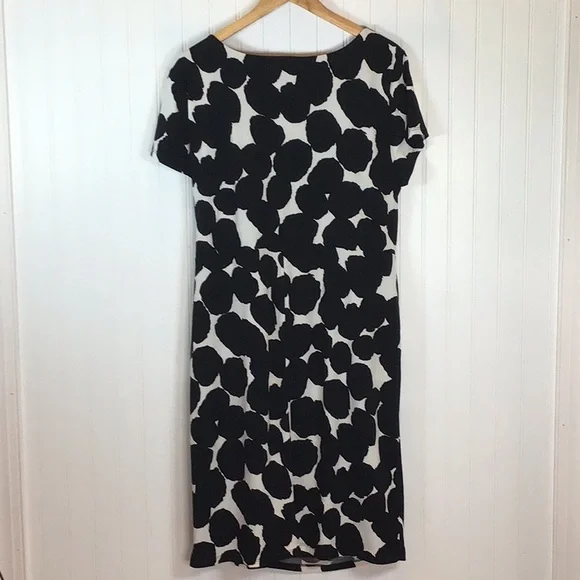 💖 Ellen Tracy | Black/White Twist Front Jersey Dress Size XL - Picture 10 of 12
